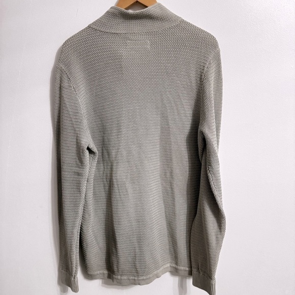 Carbon 2 Cobalt Gray/green Honeycomb Knit Quarter Zip Sweater Sz M - Picture 2 of 8